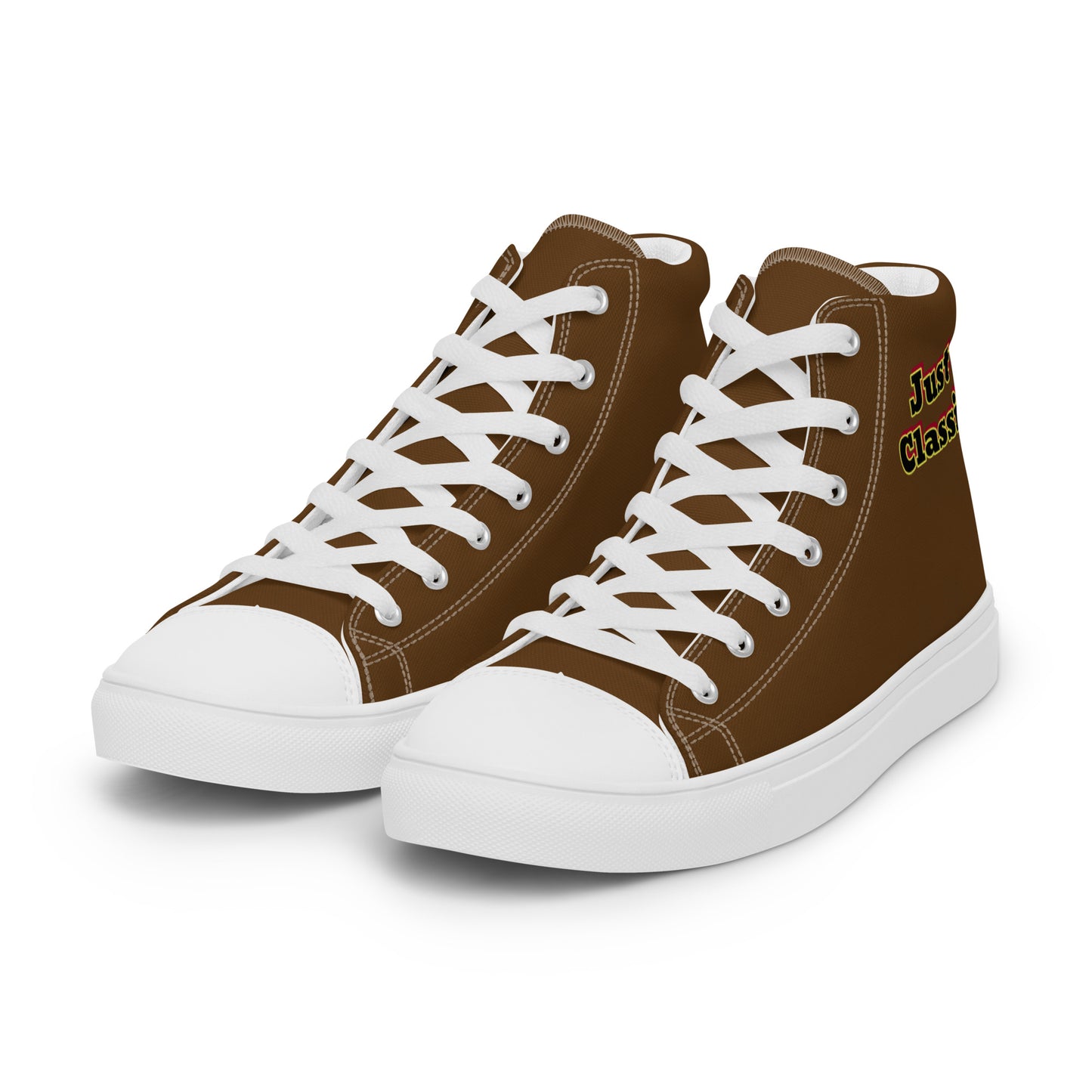 Men’s High Top Lace-Up Canvas Shoes With Text JUST CLASSIC