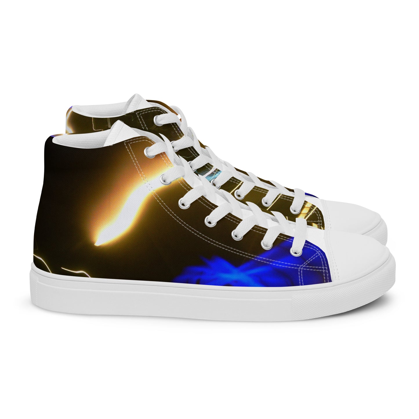 Men’s High Top Lace-Up Canvas Shoes With Print Of Light Trail 772a1