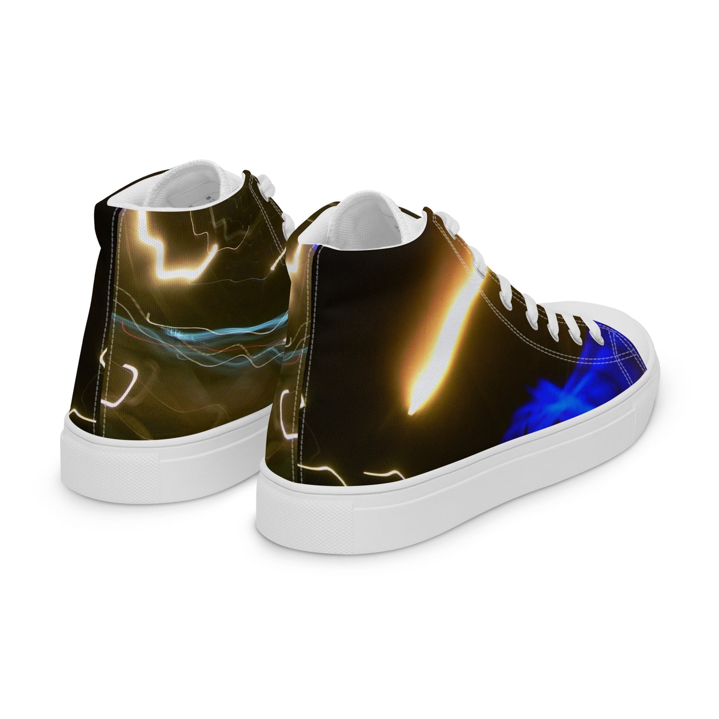 Men’s High Top Lace-Up Canvas Shoes With Print Of Light Trail 772a1