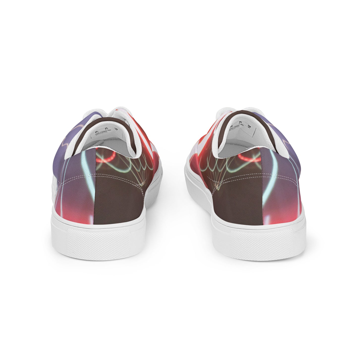 Men’s Low Top Lace-Up Canvas Shoes With Print Of Light Trail 1404a