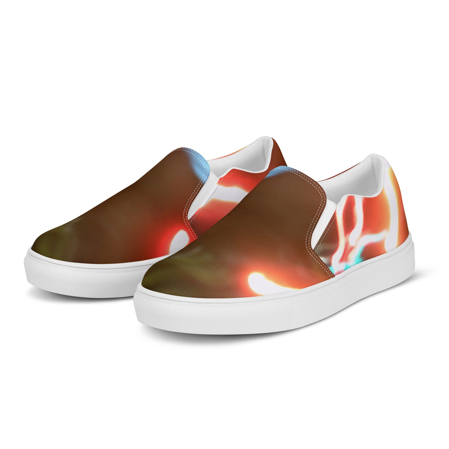 Men’s Slip-On Canvas Shoes With A Print Of Light Trail 547a