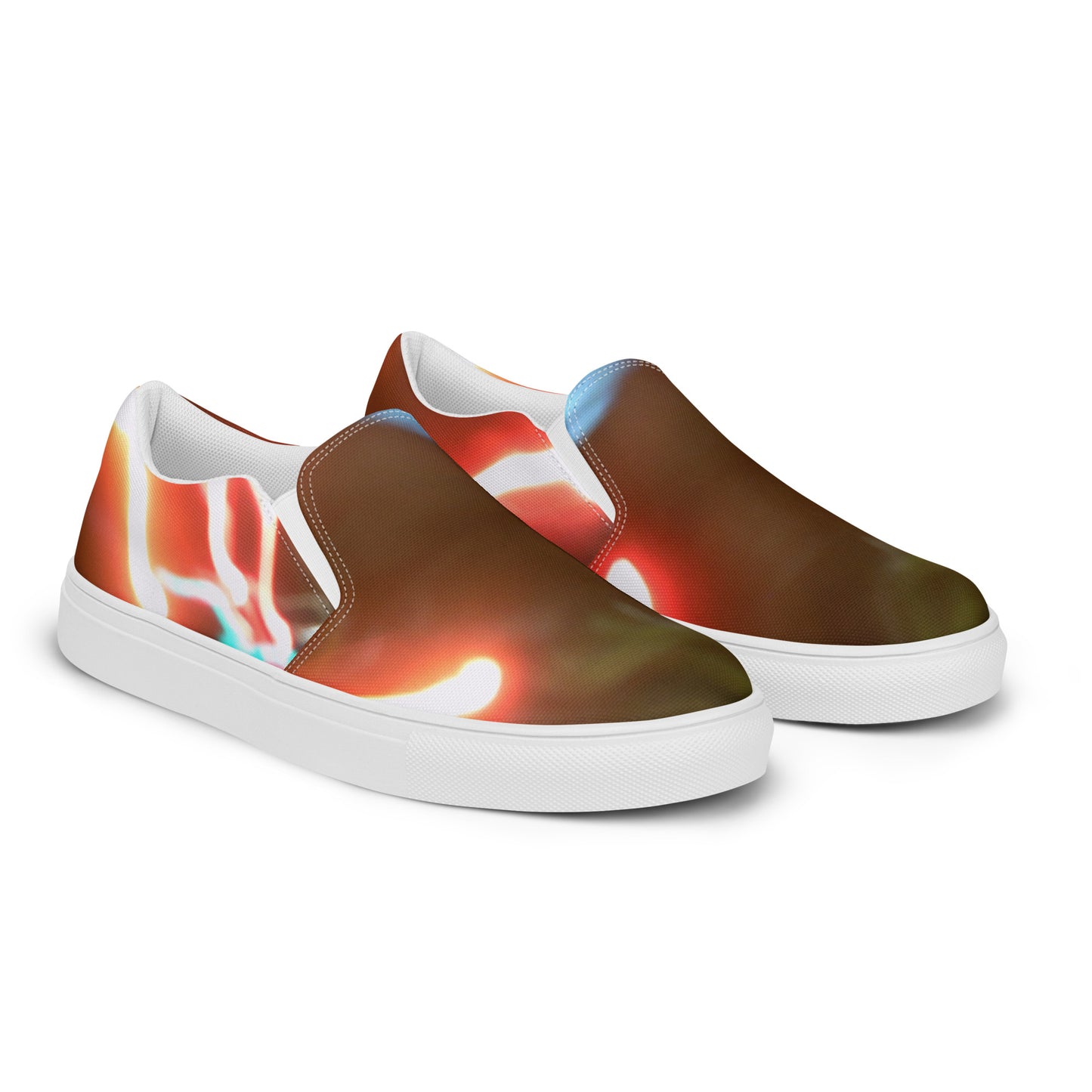 Men’s Slip-On Canvas Shoes With A Print Of Light Trail 547a