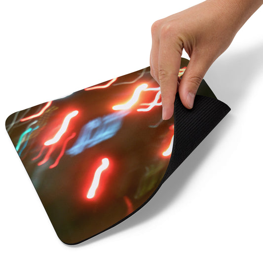 Mouse Pad With A Print Of Light Trail 547a1