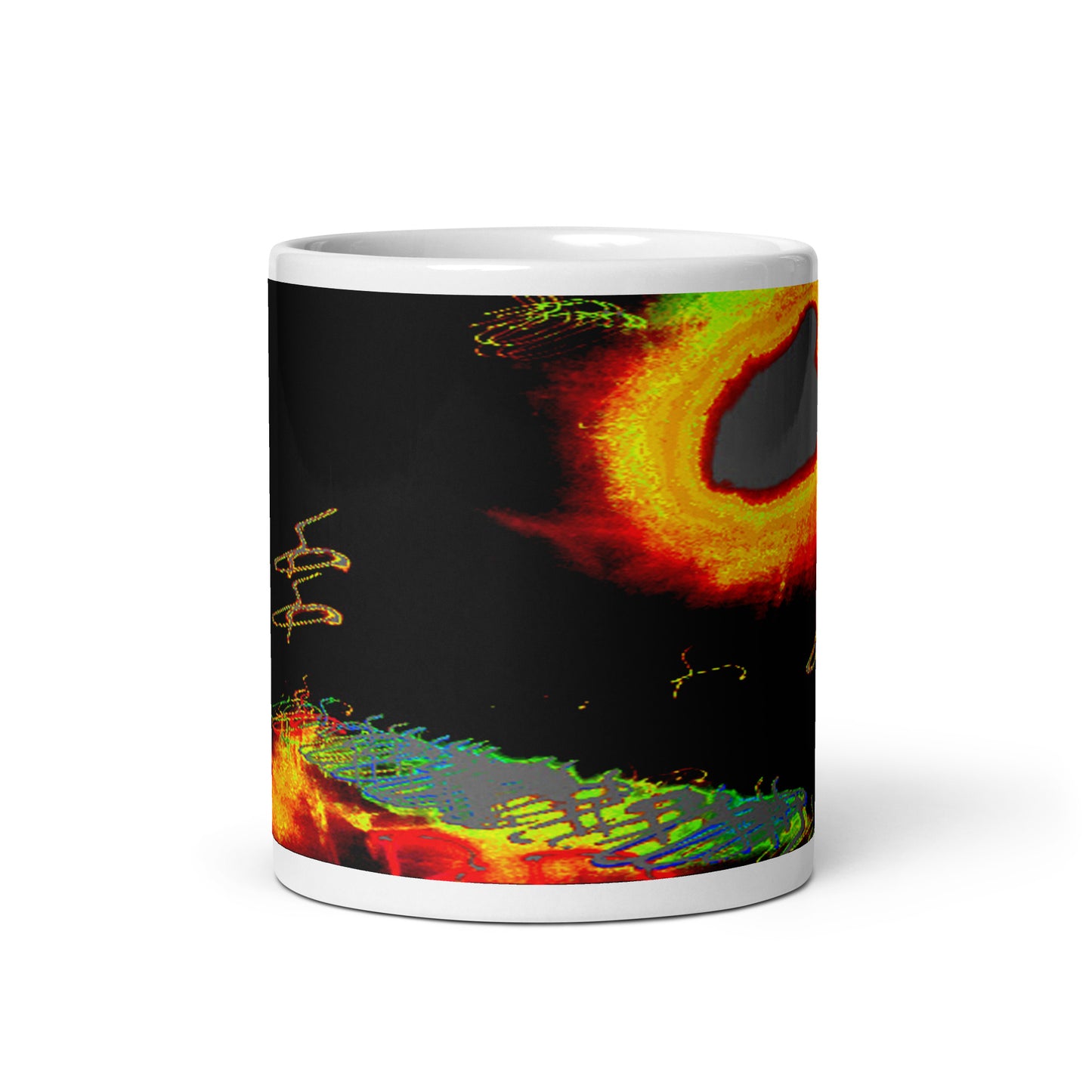 White Glossy Mug With Print Of Splattered Paint 1.1