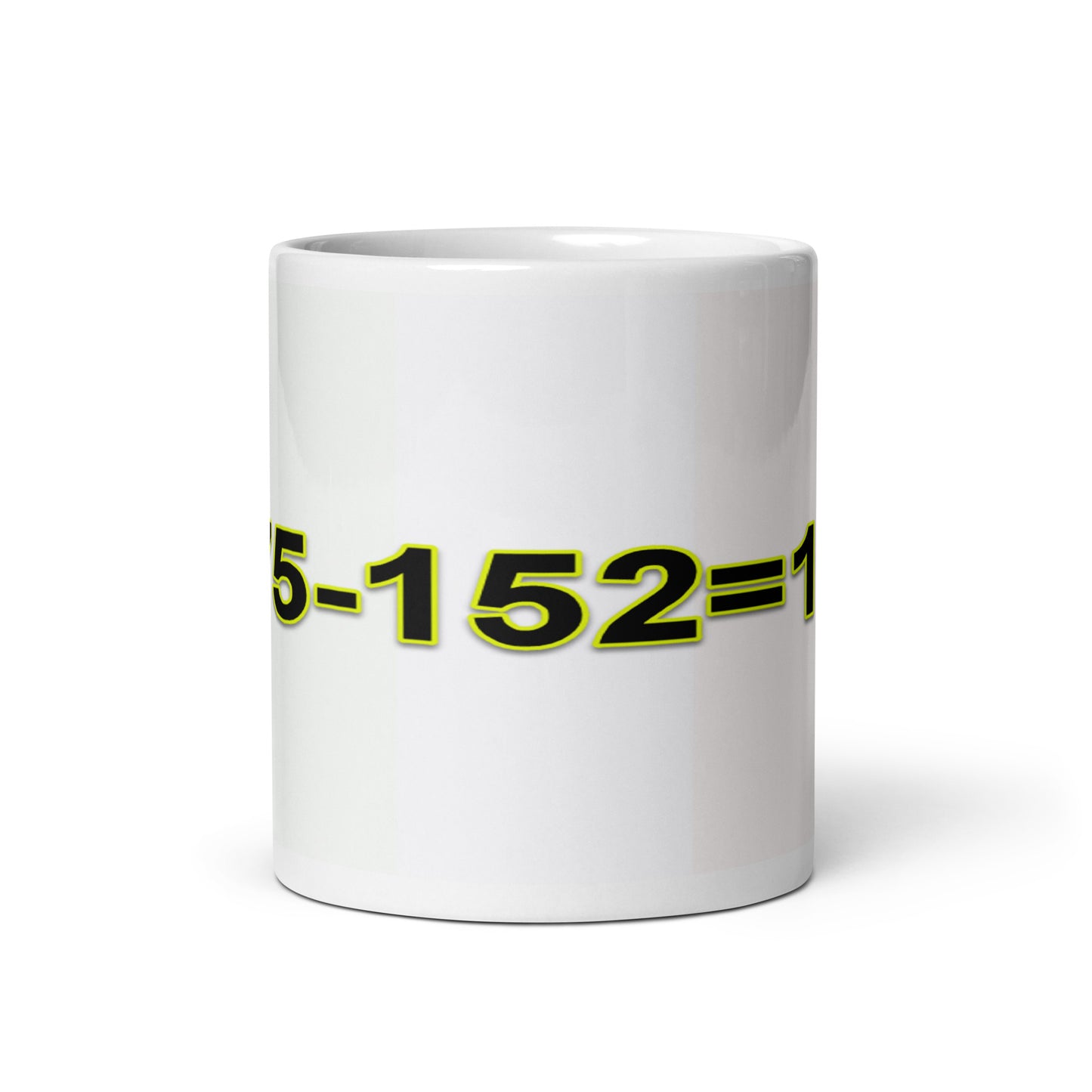 White Glossy Mug With A Print Of Basic Math Subtraction 1