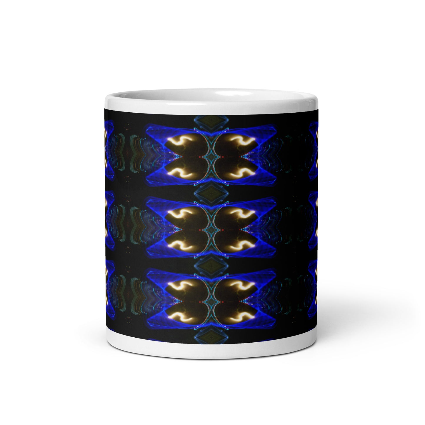 White Glossy Mug With Print Of Light Trail 779a Tiles