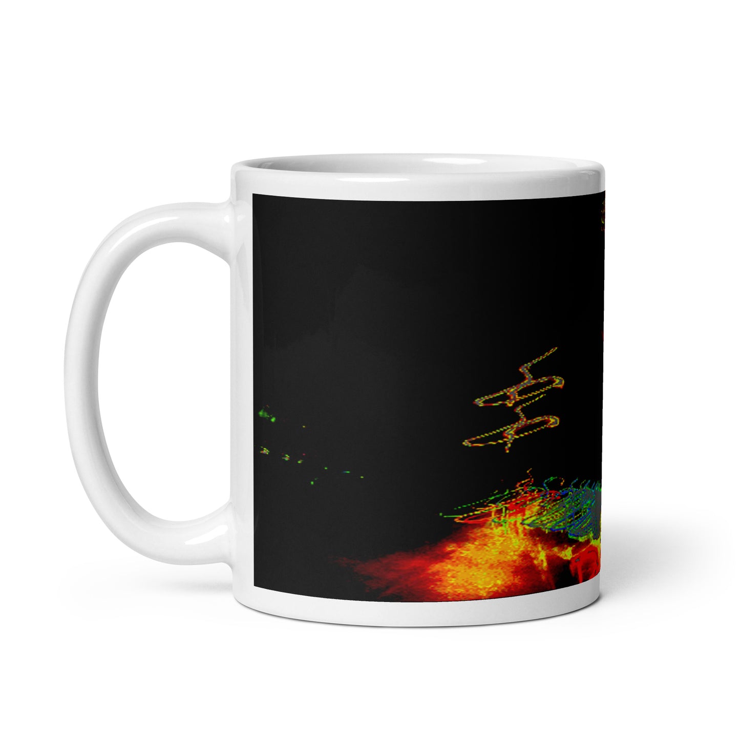 White Glossy Mug With Print Of Splattered Paint 1.1