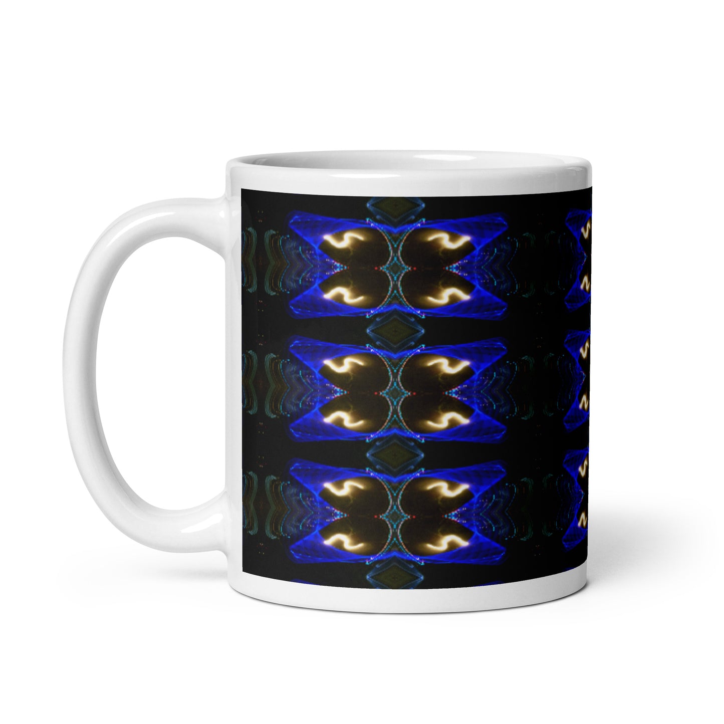 White Glossy Mug With Print Of Light Trail 779a Tiles