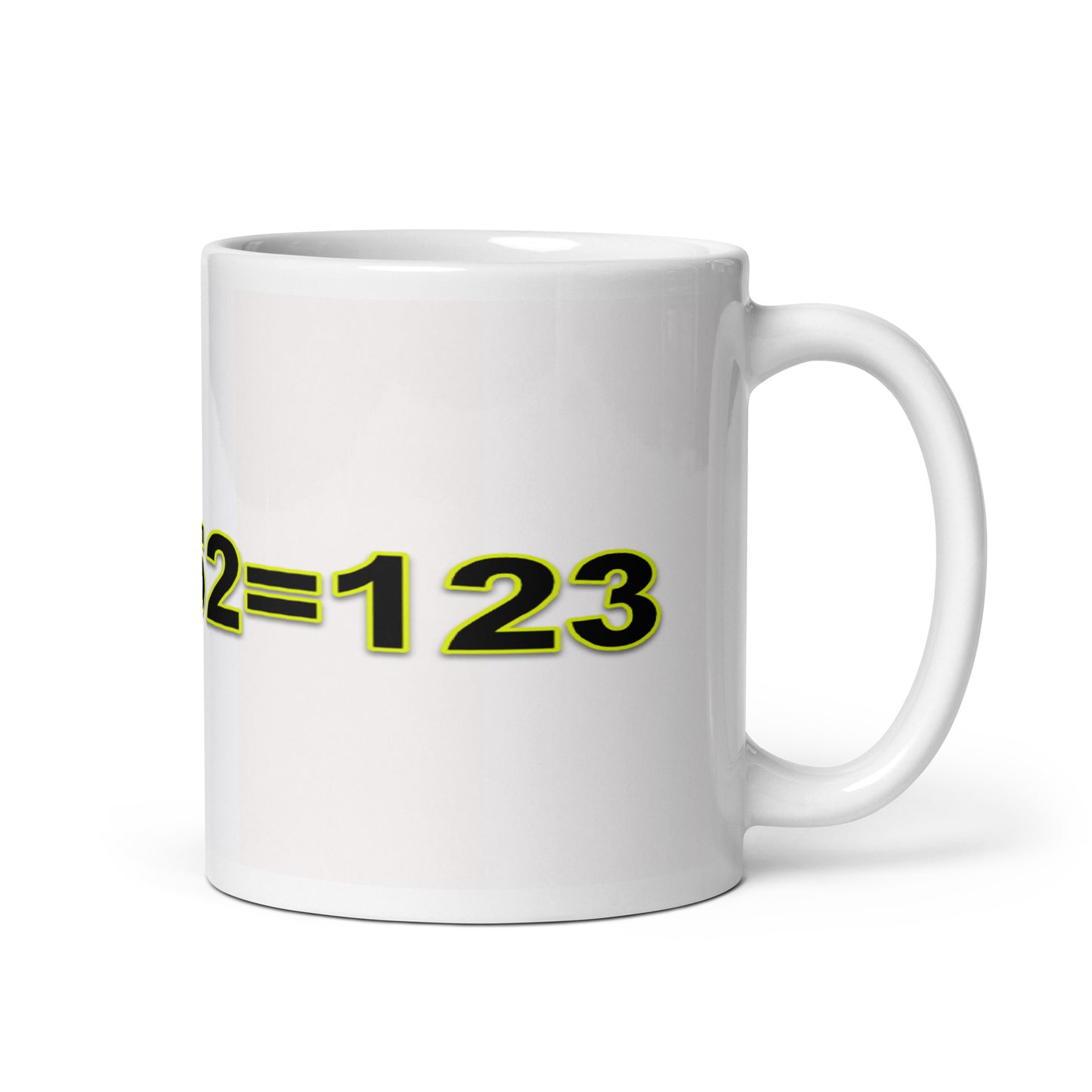 White Glossy Mug With A Print Of Basic Math Subtraction 1