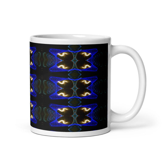 White Glossy Mug With Print Of Light Trail 779a Tiles