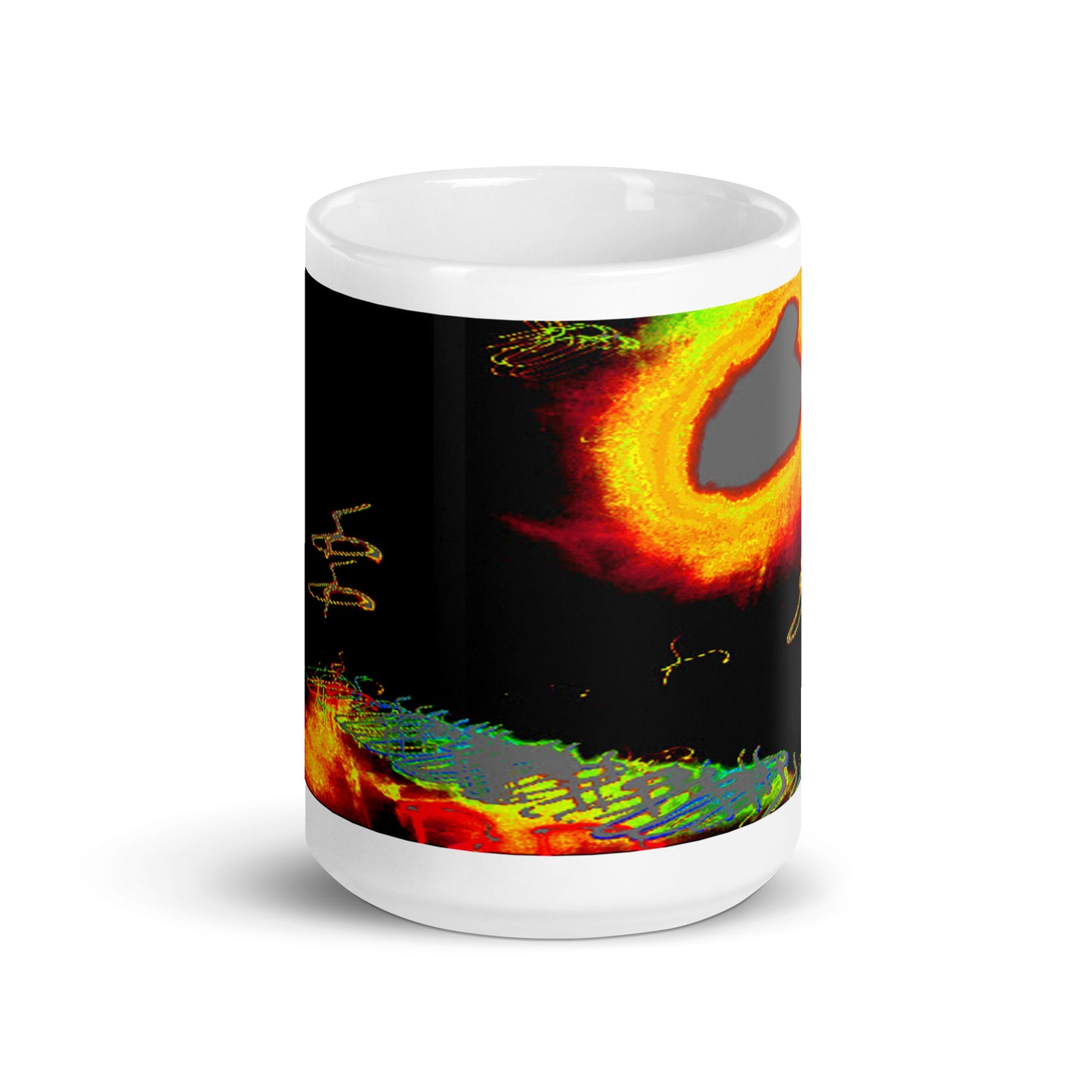 White Glossy Mug With Print Of Splattered Paint 1.1