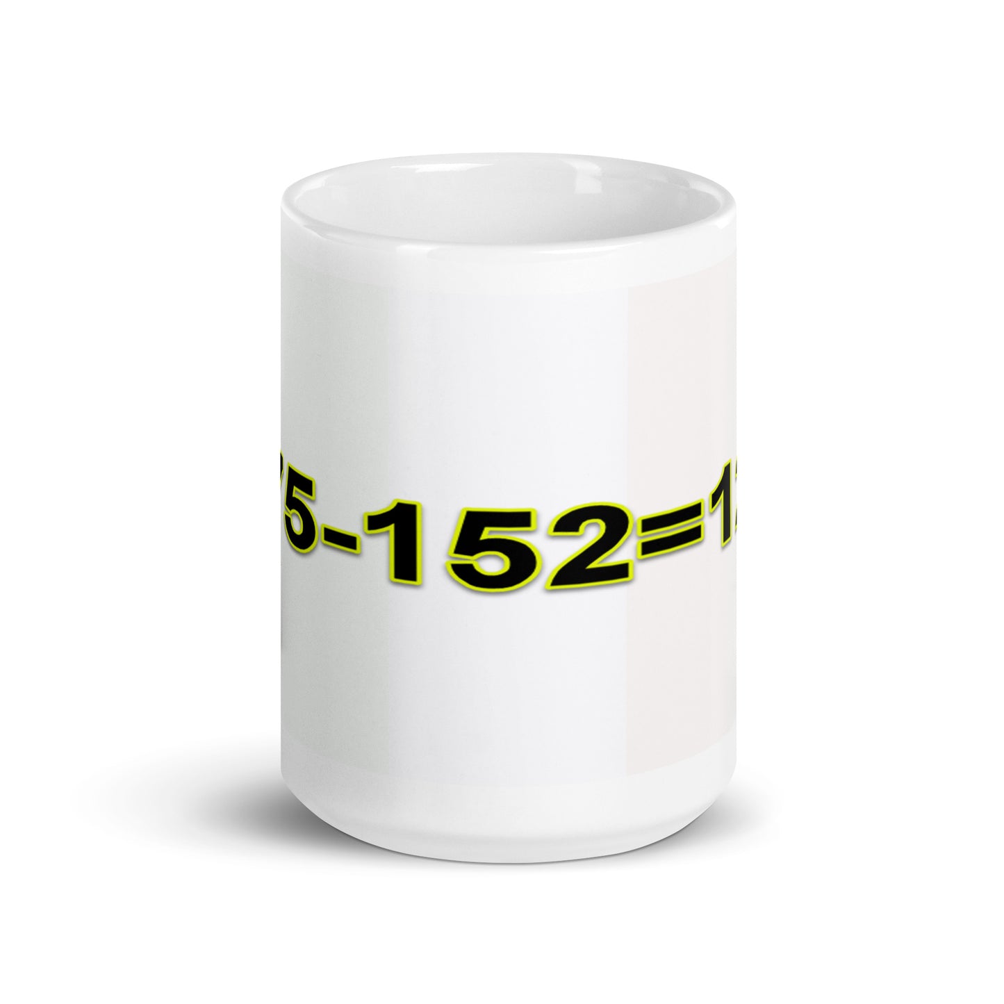 White Glossy Mug With A Print Of Basic Math Subtraction 1