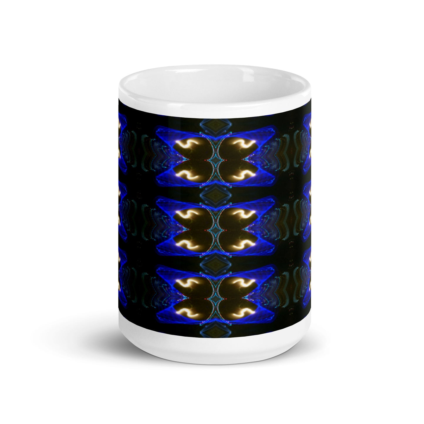 White Glossy Mug With Print Of Light Trail 779a Tiles