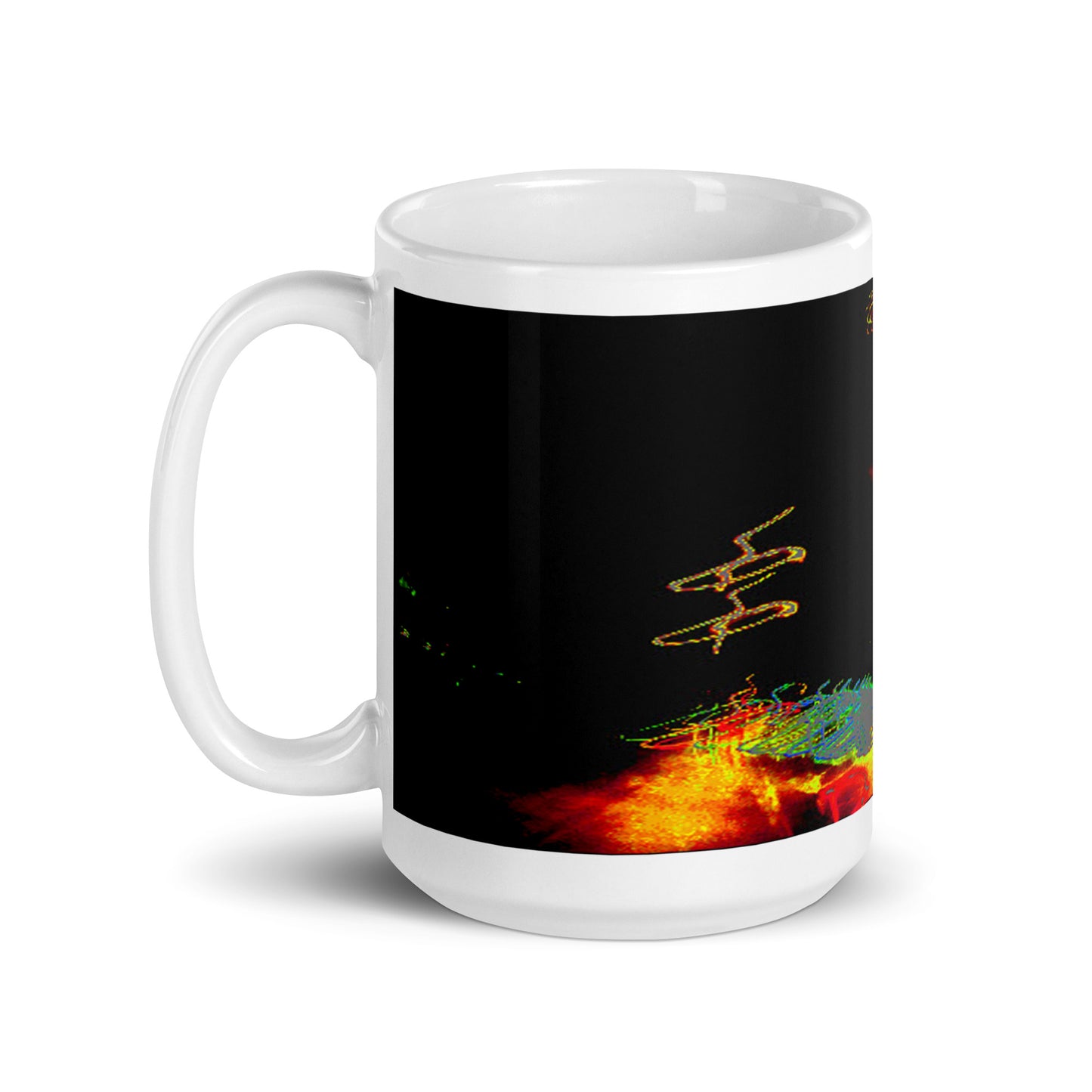 White Glossy Mug With Print Of Splattered Paint 1.1