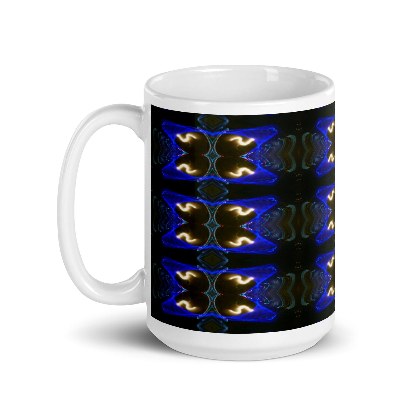 White Glossy Mug With Print Of Light Trail 779a Tiles