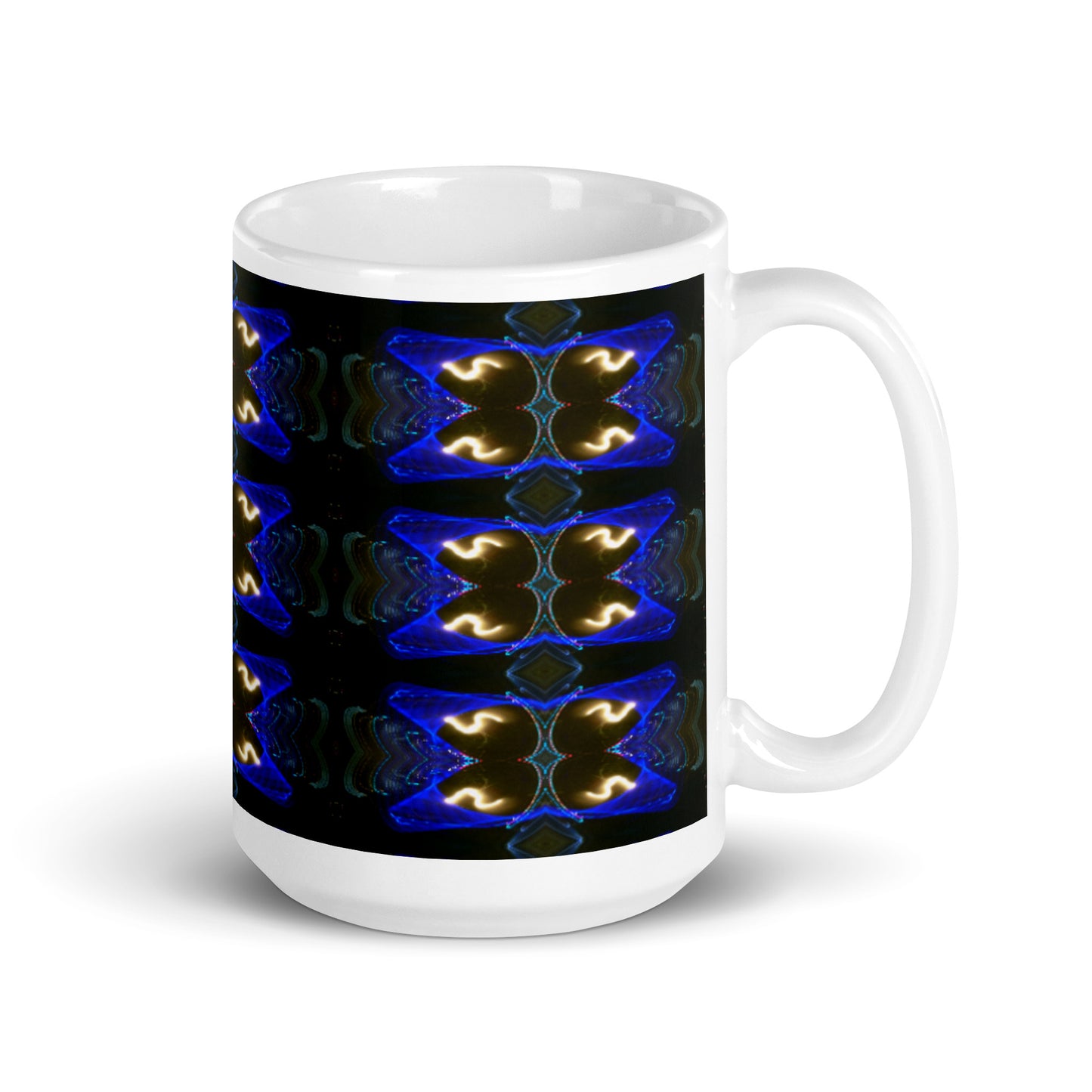 White Glossy Mug With Print Of Light Trail 779a Tiles