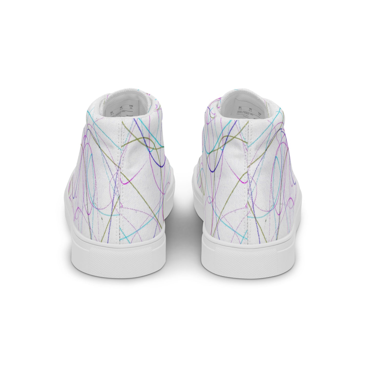 Women’s High Top Lace-Up Canvas Shoes With A Print Of Scribble Art 1.1