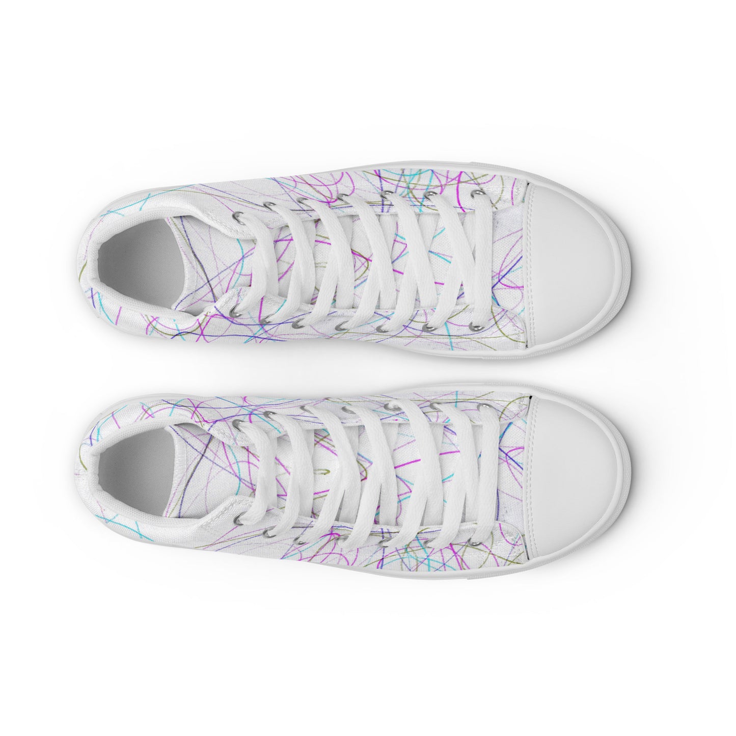 Women’s High Top Lace-Up Canvas Shoes With A Print Of Scribble Art 1.1