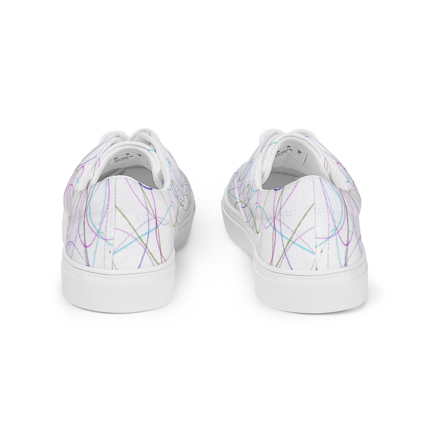 Women’s Low Top Lace-Up Canvas Shoes With A Print Of Scribble Art 1.1